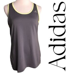 M Adidas tank top. Grey with yellow trim